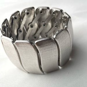 Coro Silver Expansion Bracelet Vintage 1950s Costume Jewelry